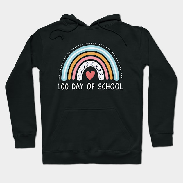 Happy 100th Day Of School Teacher Kids 100 Days Rainbow Hoodie by ZimBom Designer